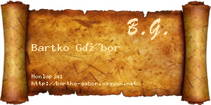 Bartko Gábor névjegykártya
